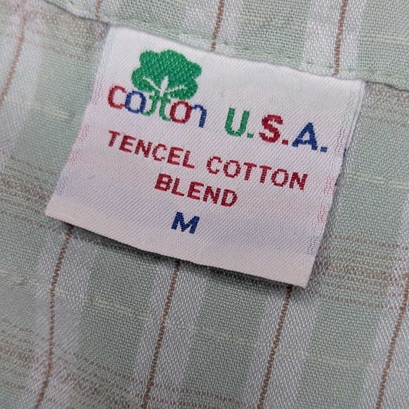 VINTAGE 100% Cotton Plaid Sleeveless Button-Front V-Neck Top Sz M - Picture 10 of 10